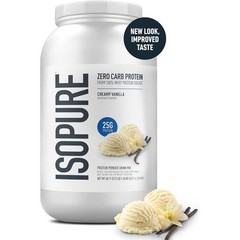 Isopure, Zero Carb 100% Whey Protein Isolate, 25g Protein Powder, Creamy Vanilla