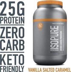 Isopure Zero Carb, 25g Protein, Whey Protein IsolateVanilla Salted Caramel, 3lb