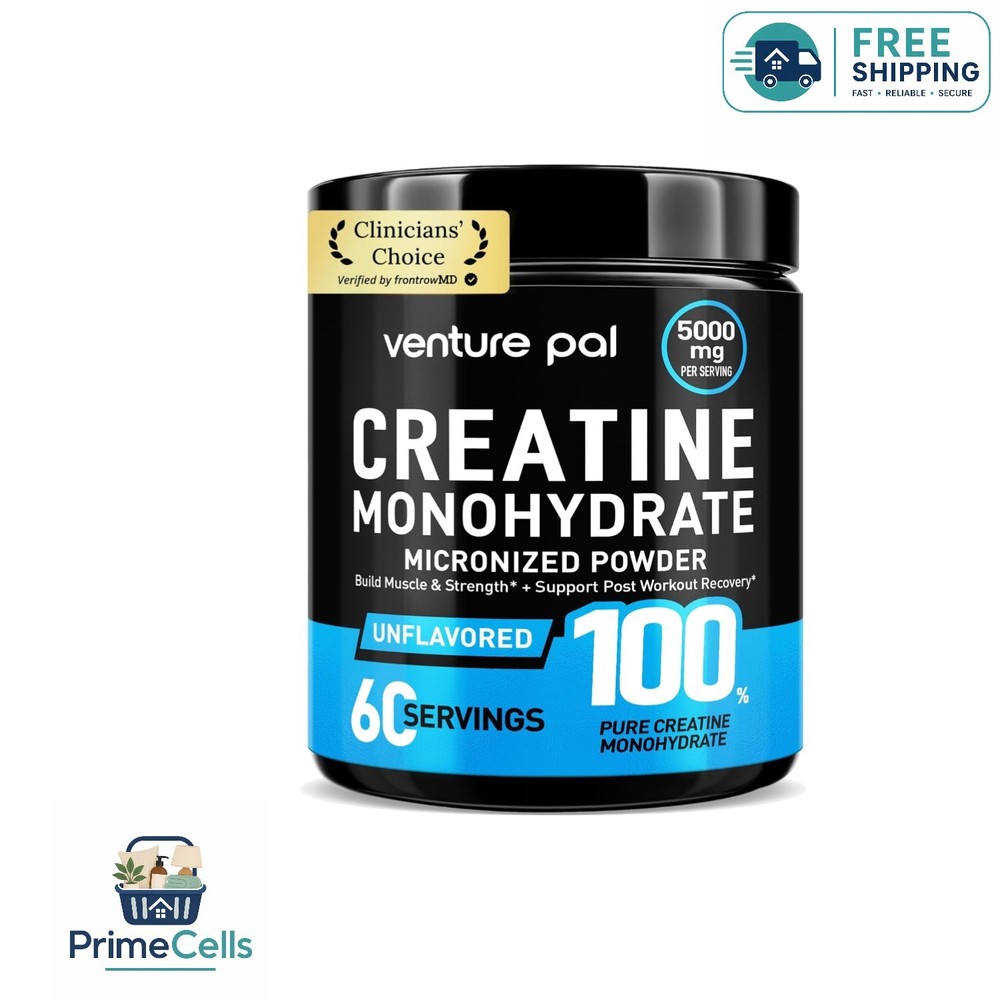 100% Pure Creatine Monohydrate Powder, Unflavored, & Keto-Friendly, 5000mg
