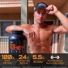 5lb Rival Whey Protein Powder – Instantized Rich Chocolate Flavor, Gluten-Free