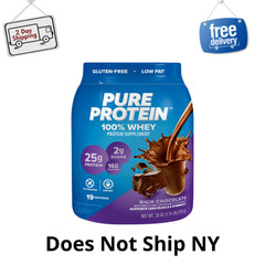 Pure Protein 100% Whey Protein Powder, Rich Chocolate, 25g Protein, 1.75 lb, NEW