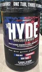 NEW Mr. Hyde Signature Pre-Workout Blue Razz with Creatine, 72 Servings (2 lbs)