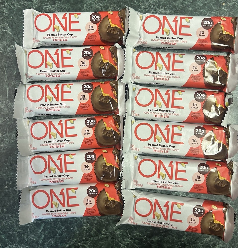 12-ONE Peanut Butter Cup Protein Bar 20g, 1g Sugar 2.12 oz EXP 07/2026
