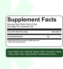 Creatine Monohydrate Powder – Unflavored – 30 Single-Serve Packs | NSF Certif…
