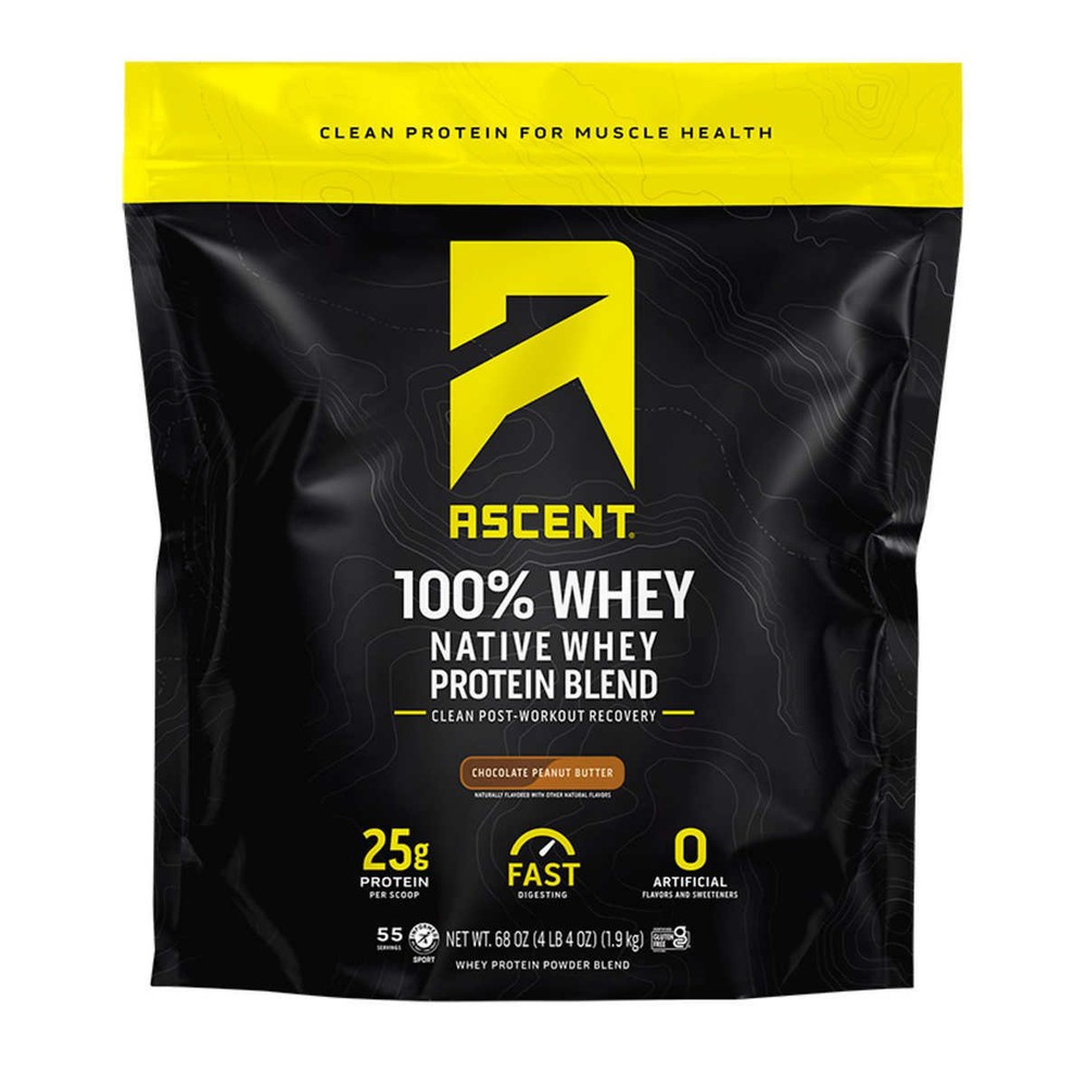 Ascent 100% Whey Native Whey Protein, Various Flavors 4.25 Lbs