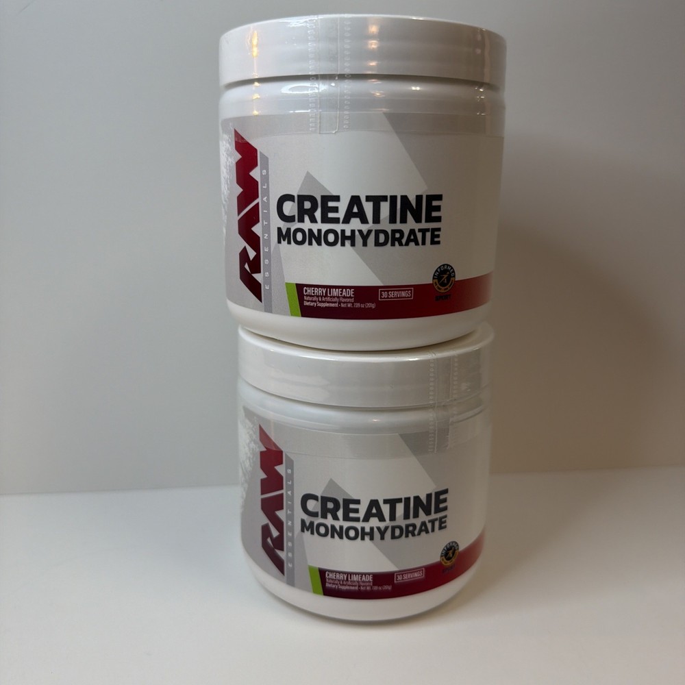 Raw Nutrition Creatine Monohydrate – Pack Of 2 New – Cherry Limeade – 7.09 Oz Ea