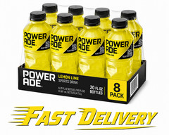 POWERADE Lemon Lime Electrolyte Sports Drink Bottles, 20 fl oz, (Pack of 8)