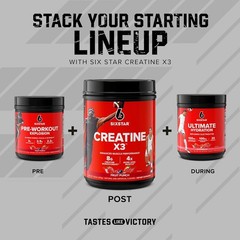 Six Star Creatine Monohydrate Powder, X3 (Fruit Punch) – Flavored Creatine HCl P