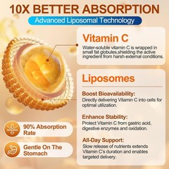 Liposomal Vitamin C Gummy for Adults: Organic Chewable Extra Strength Vitamin C