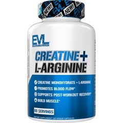 Evlution Nutrition Creatine + L-Arginine – 60 Servings -120 Veggie Capsules