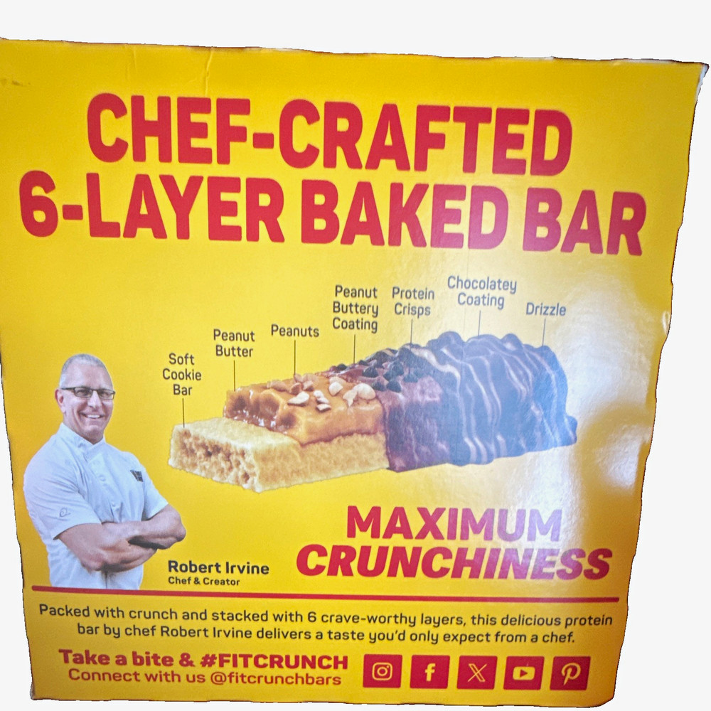 FitCrunch High Protein Gluten Free Bars Chocolate Peanut Butter, 18ct 1.62oz