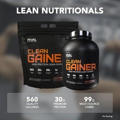 RIVAL NUTRITION Clean Gainer I High Protein Lean Gainer Powdered Drink Mix I 30g
