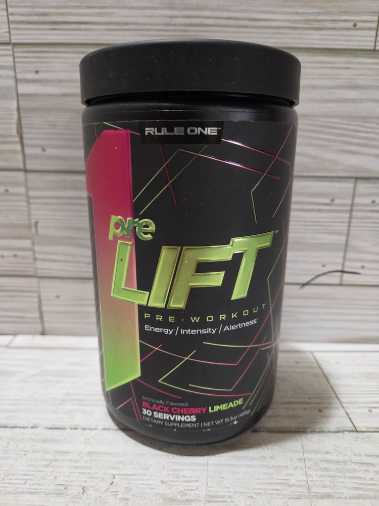 Rule One 1 Pre Lift Pre-Workout 30 Servings Black Cherry Limeade 15.3 OZ 6/2026