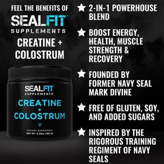 SEALFIT Creatine and Colostrum Powder – 5g Creatine Monohydrate + 1000mg Gras…
