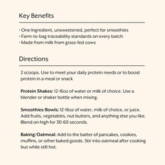 Whey Protein Powder, Grass Fed, Unsweetened, Hormone Free 25g Protein per Se…
