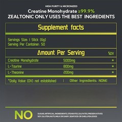 5000mg 99.9% Micronized Creatine Monohydrate Powder Stick Packs with 800mg,,,,,,
