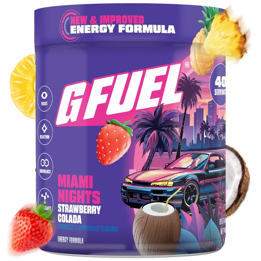 G Fuel Miami Nights 2.0 Energy Drink Powder, 9.8 Ounce (Pack of 1), No Color