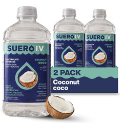 Suero I.V. Electrolyte Drink, Coconut Flavor 33.8 fl oz – Hydrate (2-Pack)
