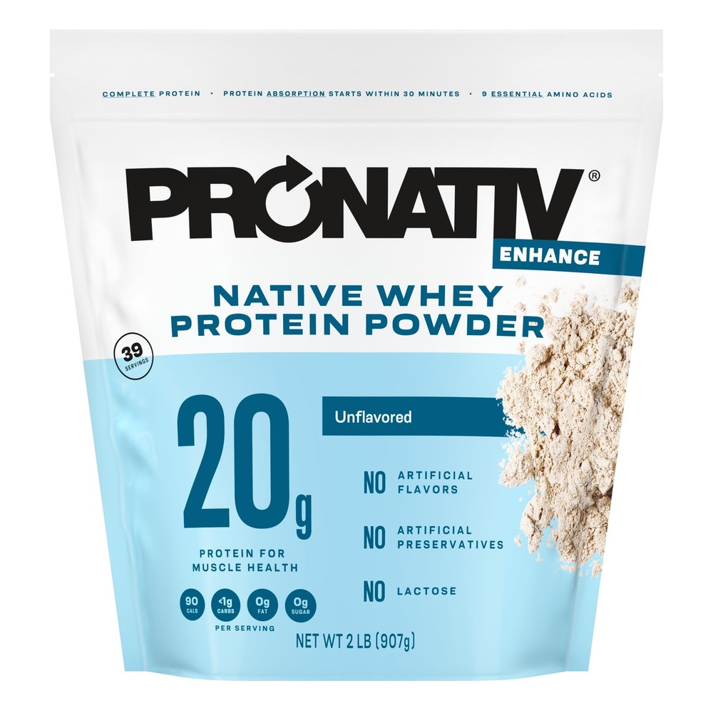Pronativ 100 Whey Native Protein Powder, Unflavored, 2 lb, Made from Farm Fre…