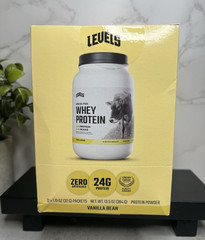 Levels Grass Fed Whey Protein Powder Vanilla Bean No Artificial 12 Pack 13.5oz