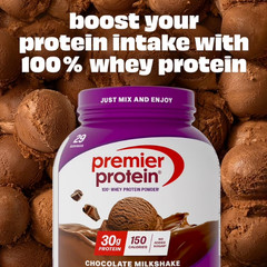 2P Premier Protein 100% Whey Protein Powder, Chocolate Milkshake, 30g Protein