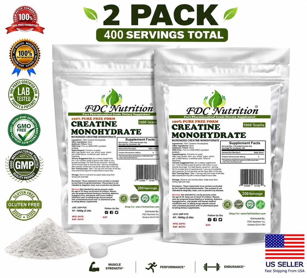 BUNDLE MICRONIZED CREATINE Monohydrate Powder Supplement Bundle Pack