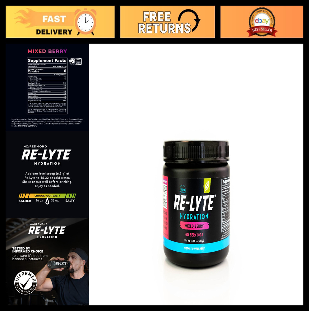Electrolyte Powder Mix for Hydration – Mixed Berry Flavor, Energy & Recovery
