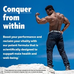 Testosterone Booster Supplement for Men – Male 120 Count (Pack of 1), Brown
