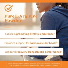 Pure L-Arginine Powder, & Gluten-Free, 10.6 oz for Enhanced Endurance