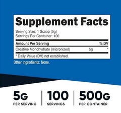 Lot of 2 Nutricost Micronized Creatine Monohydrate 500g Powder 100 Sv Ex 1/2027