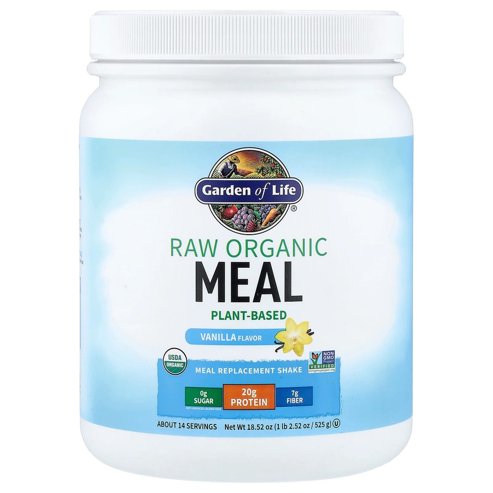 2 X Garden of Life, RAW Organic Meal Replacement Shake, Vanilla, 18.52 oz (525