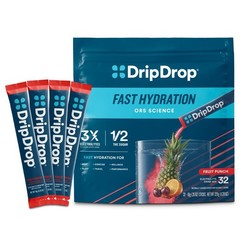 DripDrop Hydration Electrolyte Powder Packets – Fruit Punch – Single Serve Drink