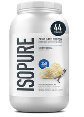 Isopure Zero Carb Whey Isolate Protein Powder Creamy Vanilla, 3 lbs