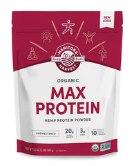 Hemp Yeah Organic Max Protein Powder, Unsweetened, 32Oz, with 20G Protein and 4.