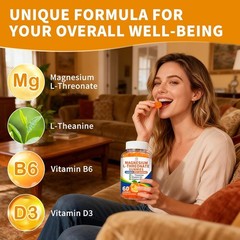 Magnesium L-threonate Gummies 1000mg for Kids & Adults, High Absorption