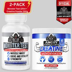 Monster Test 120ct Testosteron Booster + 100% Creatine Monohydrate Powder 300g