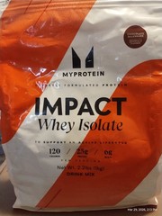 MyProtein Impact Whey Isolate 2.2 Lbs Chocolate Milkshake Exp 2/2027 New 120 Cal