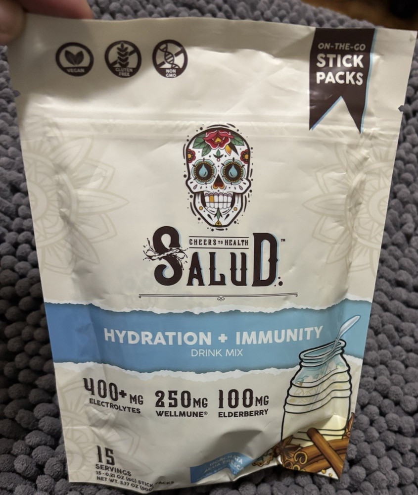 Salud Hydration Immunity Electrolyte Drink Mix Horchata 15 Stick Packs