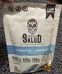 Salud Hydration Immunity Electrolyte Drink Mix Horchata 15 Stick Packs