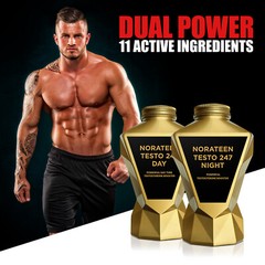 LA MUSCLE Norateen® Testo 247 Day & Night – Test Boost, Nitric Oxide, IGF-1, NO2