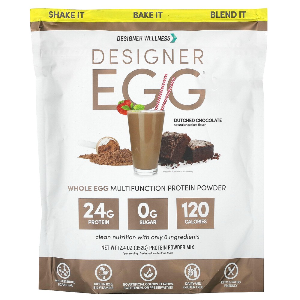 Designer Egg, Whole Egg Multifunction Protein Powder, Dutch Chocolate, 12.4 oz