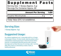 Klean Creatine for Athletes – Unflavored 11.1 oz Powder, GMO Free Energy Support