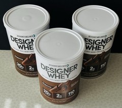 3x Designer Whey, Natural 100% Whey Protein Powder, Gourmet Chocolate BB: 09/26+