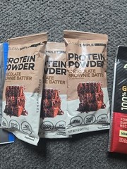 protein powder 3x Whey, 3x Isopure, 3x Clean Simple Eats