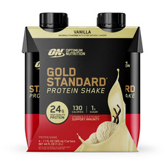 Optimum Nutrition Gold Standard Protein Shake, Vanilla, 24g Protein, 11 Fl Oz, 4