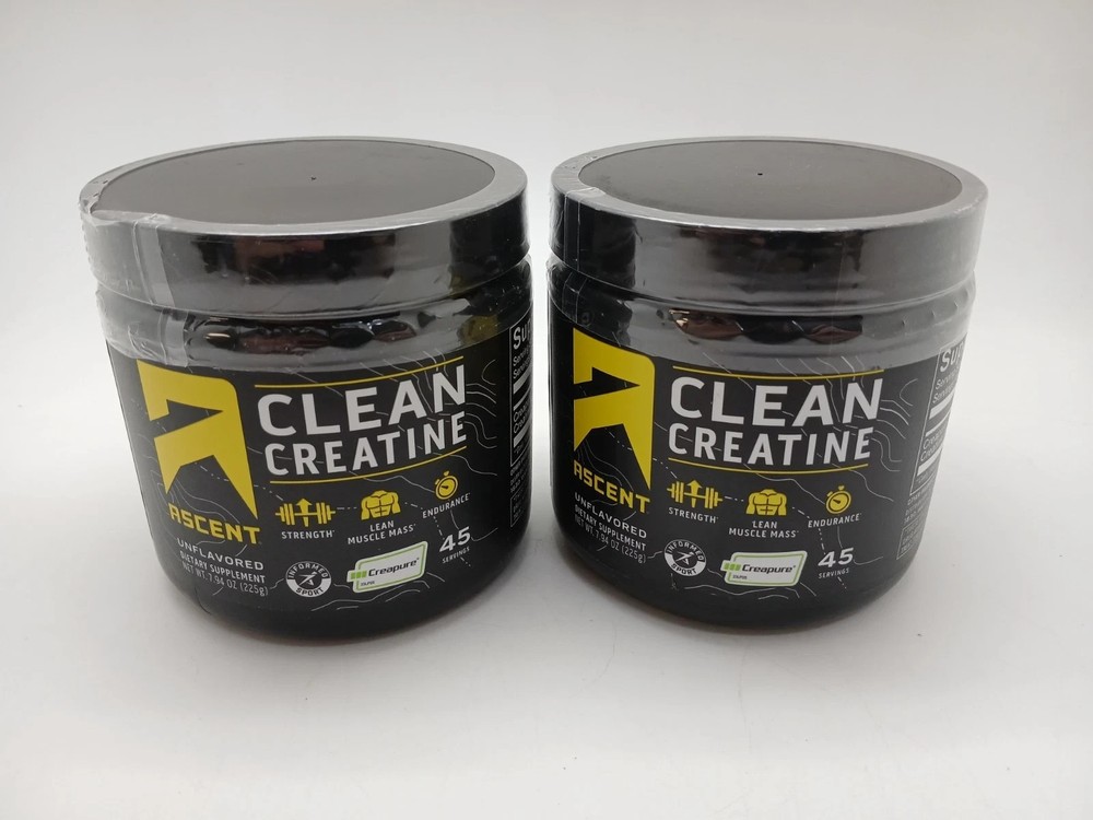 Ascent Clean Creatine Creapure Monohydrate 2 Pack – Unflavored 90 Servings