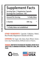 New L-Taurine 500mg (3 Bottles)