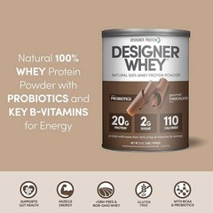 3x Designer Whey, Natural 100% Whey Protein Powder, Gourmet Chocolate BB: 09/26+