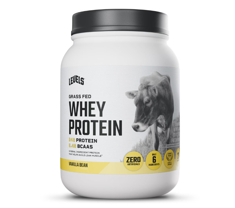 Levels Grass Fed Whey Protein Vanilla Bean 1.48lb 24g Protein