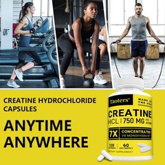 Creatine Hcl 750 Mg 30-120 Capsule Support Immune Energy Cognitive Muscle Health